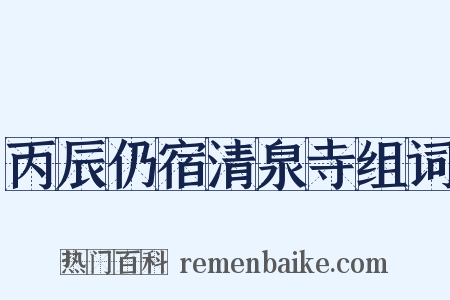 丙辰仍宿清泉寺组词是什么意思的图片